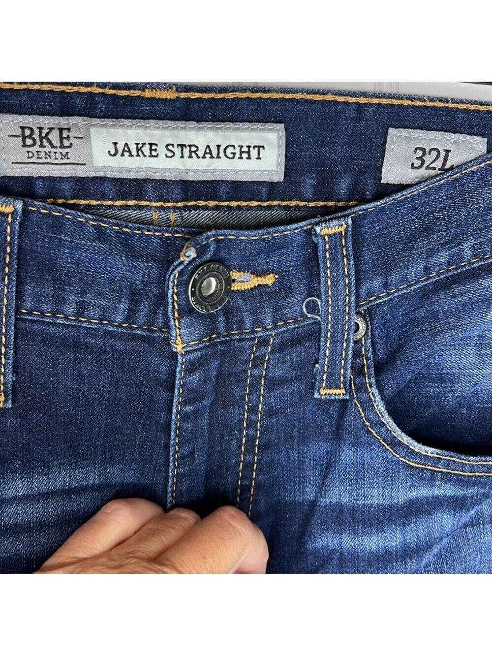 BKE Jake Straight Dark Wash Stretch Jeans Size 32L - Picture 5 of 14